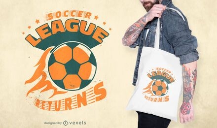 Soccer league sport tote bag design