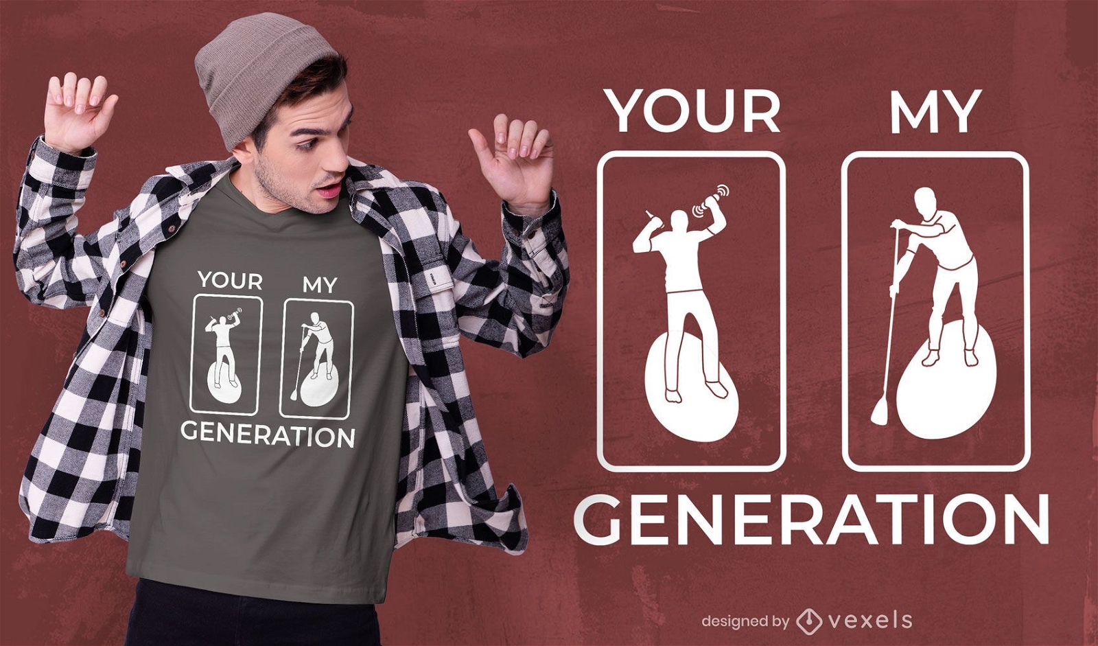 Paddleboarding Generation T-Shirt Design