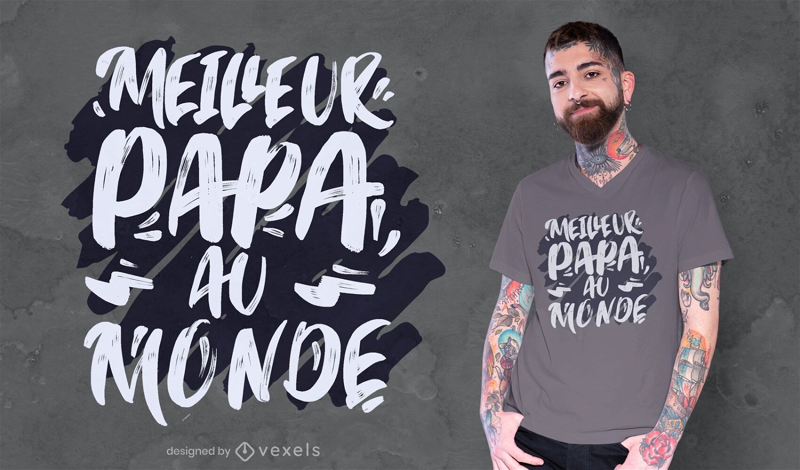 Melhor design de t-shirt de cita??o francesa para o pai
