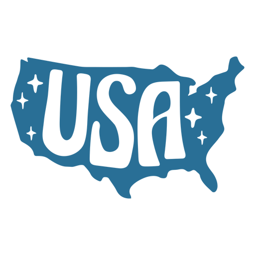 USA map cut out PNG Design