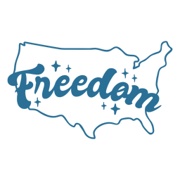 Freedom USA map filled stroke PNG Design Transparent PNG