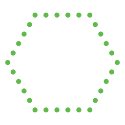 Dotted hexagon shape flat PNG Design