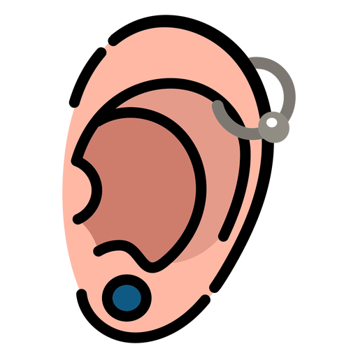 Ear piercing color stroke PNG Design