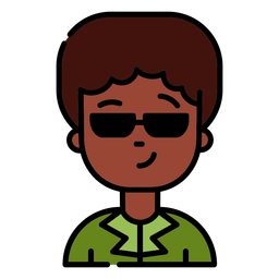 Boy with sunglasses color stroke PNG Design Transparent PNG