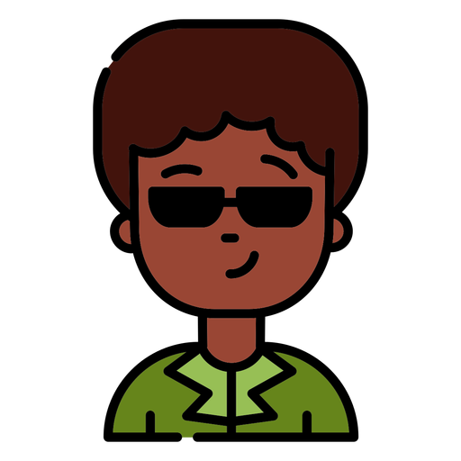 Boy with sunglasses color stroke