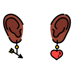 Earrings color stroke PNG Design Transparent PNG