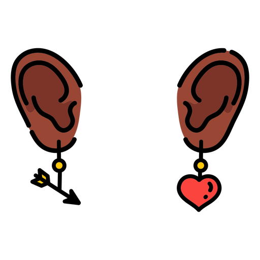 Earrings color stroke PNG Design