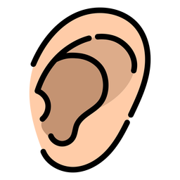 Small ear color stroke PNG Design