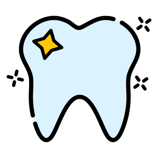 Tooth color stroke PNG Design