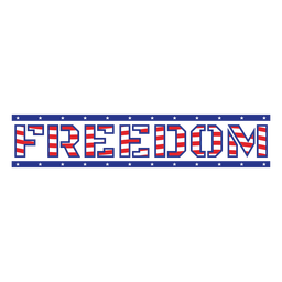 Freedom american flag color stroke badge Transparent PNG