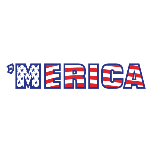 Merica american flag color stroke badge PNG Design
