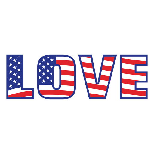 Love american flag color stroke badge PNG Design