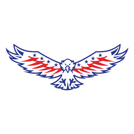 American flying eagle color stroke PNG Design