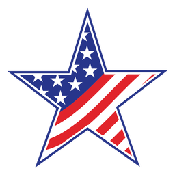 American Star Badge Color Stroke PNG & SVG Design For T-Shirts