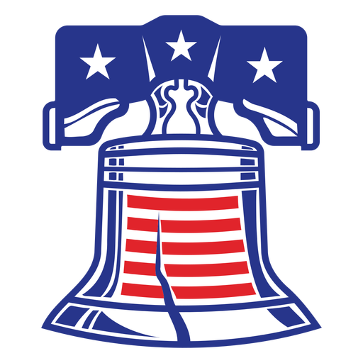 Liberty bell badge color stroke PNG Design