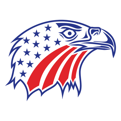 American eagle head badge color stroke PNG Design