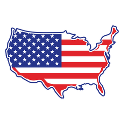 American flag map color stroke badge Transparent PNG