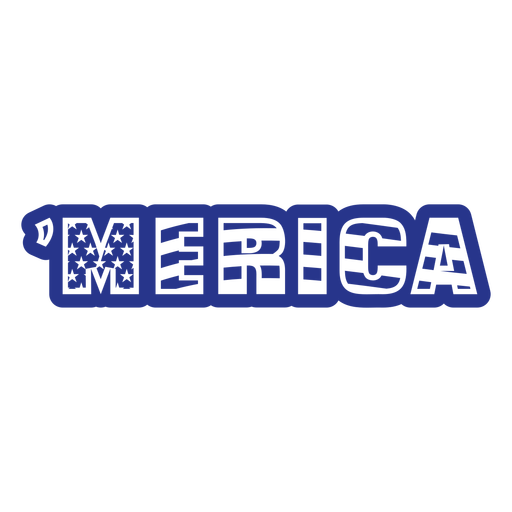 Merica amerikanische Flagge blau gefüllter Strich PNG-Design