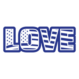 Love american flag filled stroke badge PNG Design