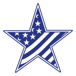 Star american flag badge filled stroke Transparent PNG