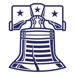American liberty bell badge filled stroke