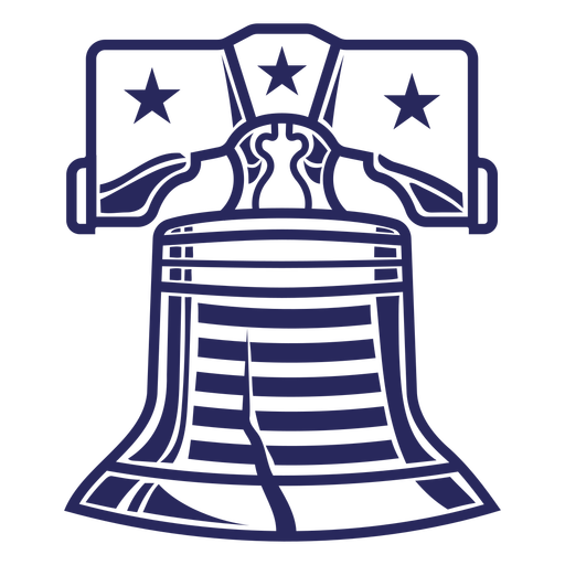American liberty bell badge filled stroke PNG Design