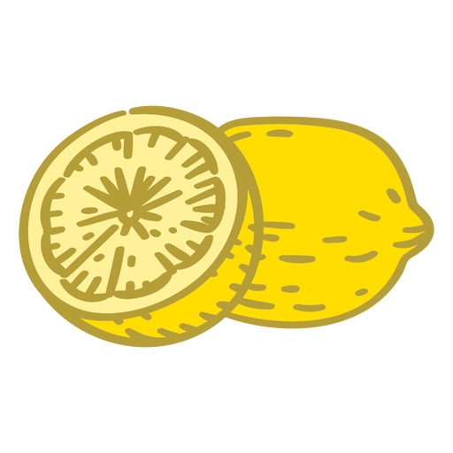 Lemon color stroke PNG Design