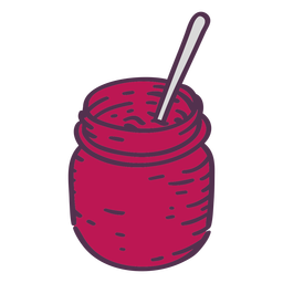 Jam in a jar color stroke Transparent PNG