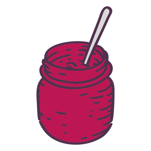 Jam in a jar color stroke PNG Design