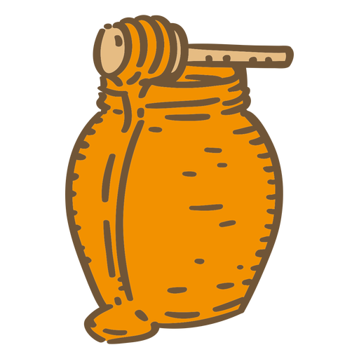 Honey in a jar color stroke PNG Design