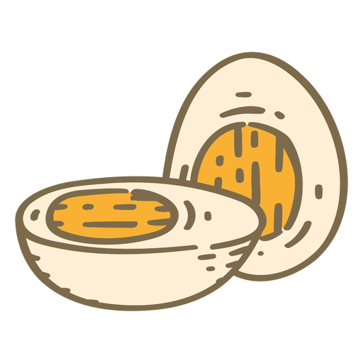 Boiled eggs color stroke PNG Design