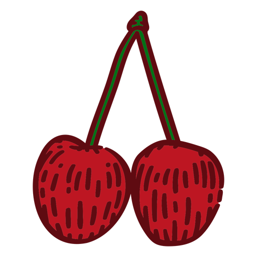 Fresh cherries color stroke PNG Design