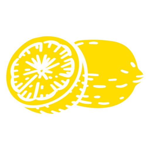 Two lemons cut out PNG Design