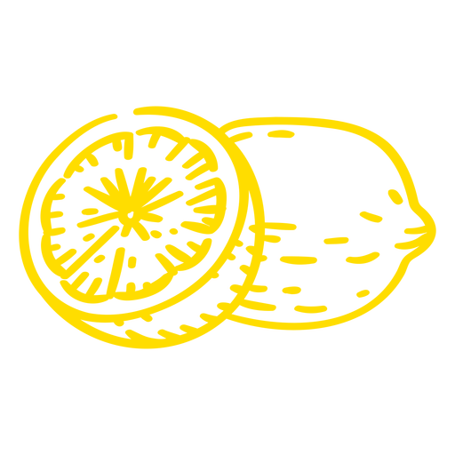 Fresh lemons stroke PNG Design