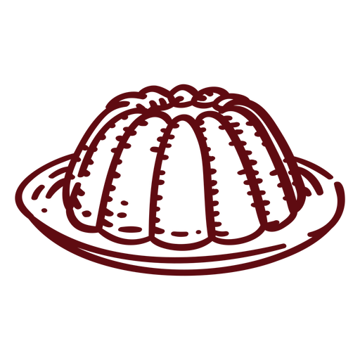 Jelly in a plate stroke PNG Design