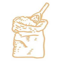 Bag of flour stroke PNG Design