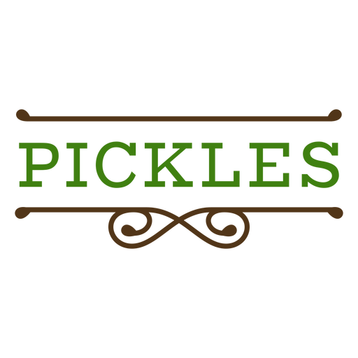 Green pickles label stroke