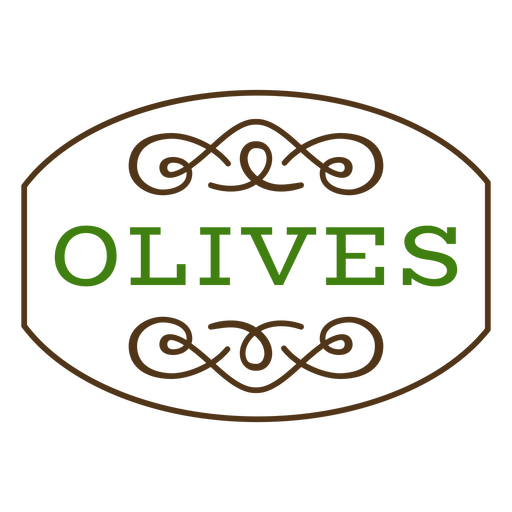 Olives green label stroke PNG Design