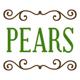 Green pears label stroke PNG Design
