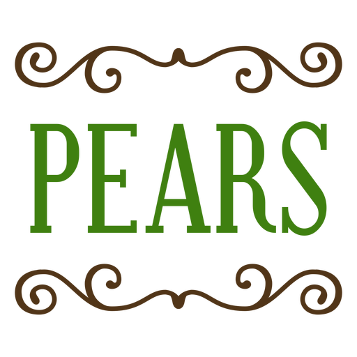 Green pears label stroke