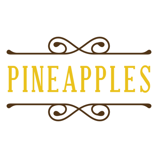 Yellow pineapples label stroke PNG Design
