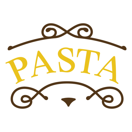Yellow pasta label stroke