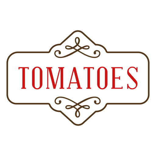 Red tomatoes label stroke PNG Design