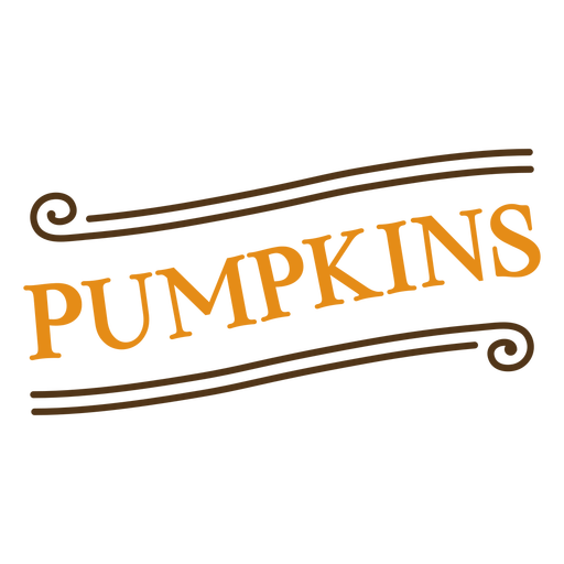 Orange pumpkins label stroke PNG Design