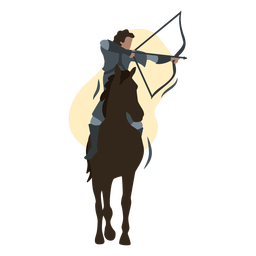 Male archer on a brown horse flat PNG Design Transparent PNG