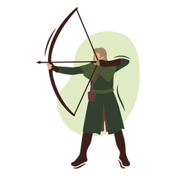 Long haired archer semi flat PNG Design