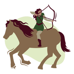 Woman archer on a horse flat Transparent PNG