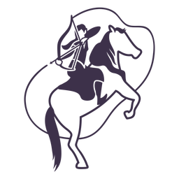 Archer on a white horse cut out Transparent PNG