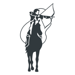 Man archer on a black horse cut out Transparent PNG