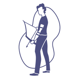 Hombre arquero de pie con arco y flecha cortado